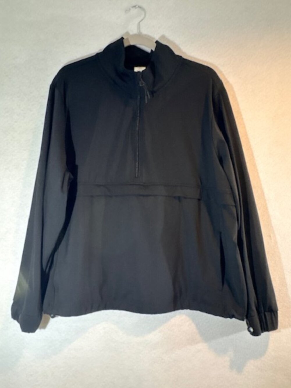 Members Mark Travel Pullover Women’s XL Black Pockets Toggles ¼ Zip Up